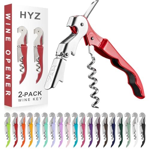 HYZ 2-Pack Pink Wine Opener with Foil Cutter — Red