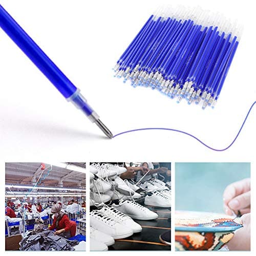 Zerodis 100pcs Blue Heat Erasable Fabric Marking Pens for Quilting and Dressmaking