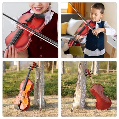 Vaguelly 1 Set Kids Violin Toy with Bow, 4 Strings Educational Musical Toy
