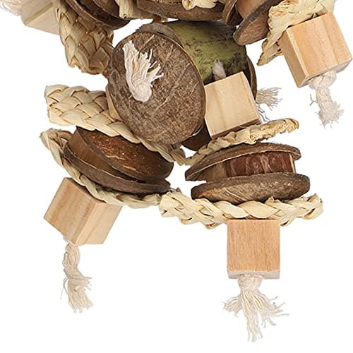 Parrot Chewing Toy: Coconut Beak Grinding Blocks for Cage Play