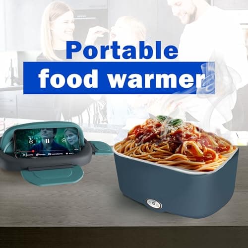 LahrStore 1.8L Electric Heated Lunch Box with Fork & Spoon (Gray)