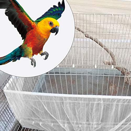 ZeroDis Soft Airy Nylon Mesh Bird Cage Cover Dust Proof Seed Guard