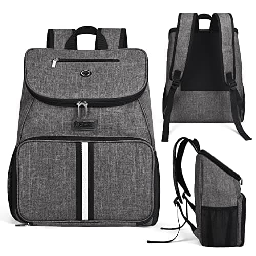 BAGLHER Airline Approved Dog Travel Backpack with Bowls and Food Baskets, Gray