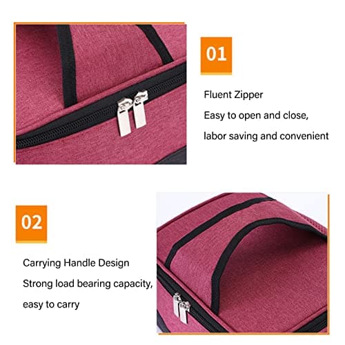 Zerodis Electric Lunch Box Heater - Portable, Multi-Use for Travel, Office & Outdoor Activities (Wine Red)