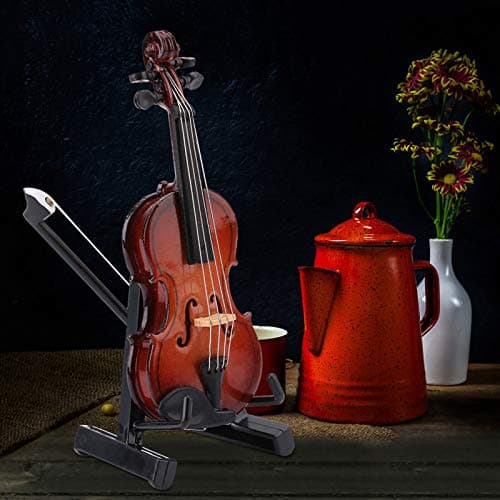 Cosiki Worlds Smallest Mini Violin Wooden Dollhouse Model Ornament