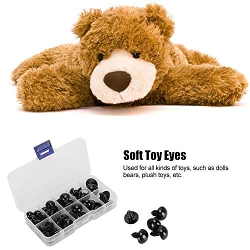 52PCs Handmade Black Bear Eyes, Soft Toy Parts, Educational Plush Crafts