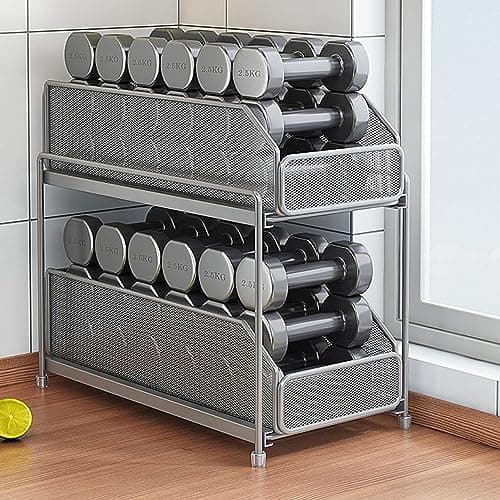 15x7.5x12.4in Silver Under Sink Cabinet Storage Organizer (2 Layer Slide Out Drawer)