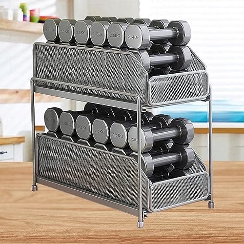 15x7.5x12.4in Silver Under Sink Cabinet Storage Organizer (2 Layer Slide Out Drawer)