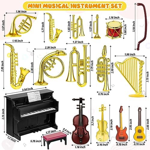 Miniature Musical Instruments for Dollhouses