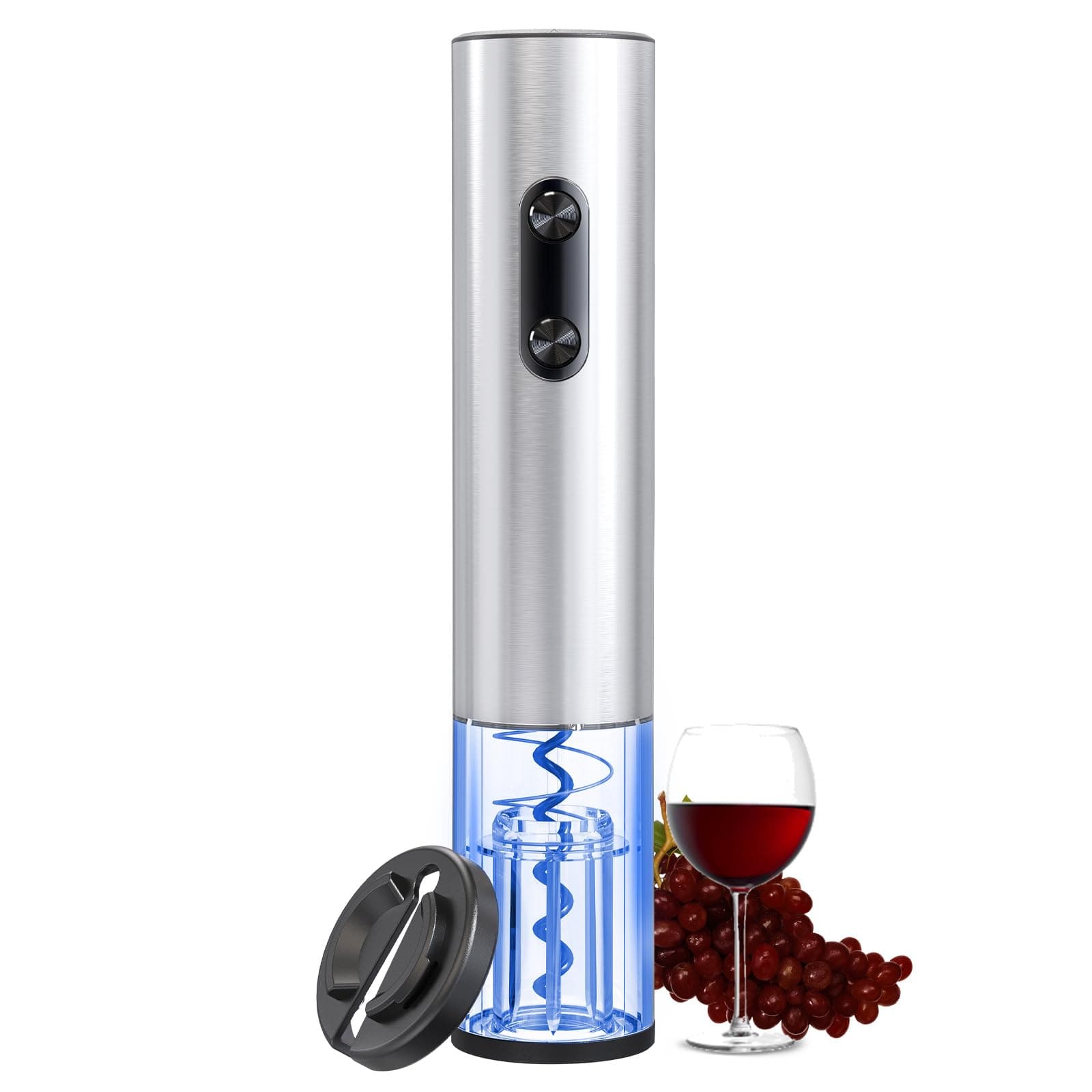 COKUNST Electric Wine Opener, Battery-Powered with Foil Cutter & LED Light