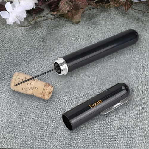Wine Air Pressure Pump Bottle Opener with Foil Cutter – Efficient and Easy Tool for Wine Lovers (Black)