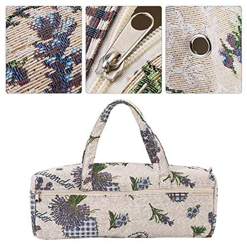 Zerodis Handmade Bag for Knitting Needles, Sewing Supplies and Crafts (Flower)