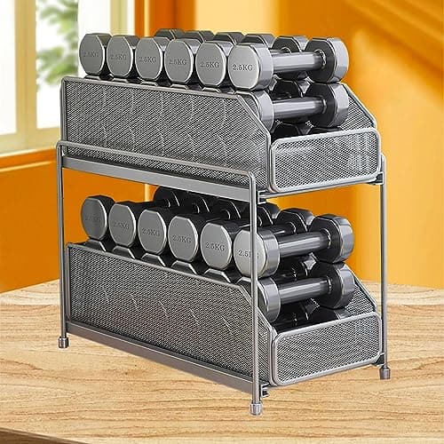 15x7.5x12.4in Silver Under Sink Cabinet Storage Organizer (2 Layer Slide Out Drawer)