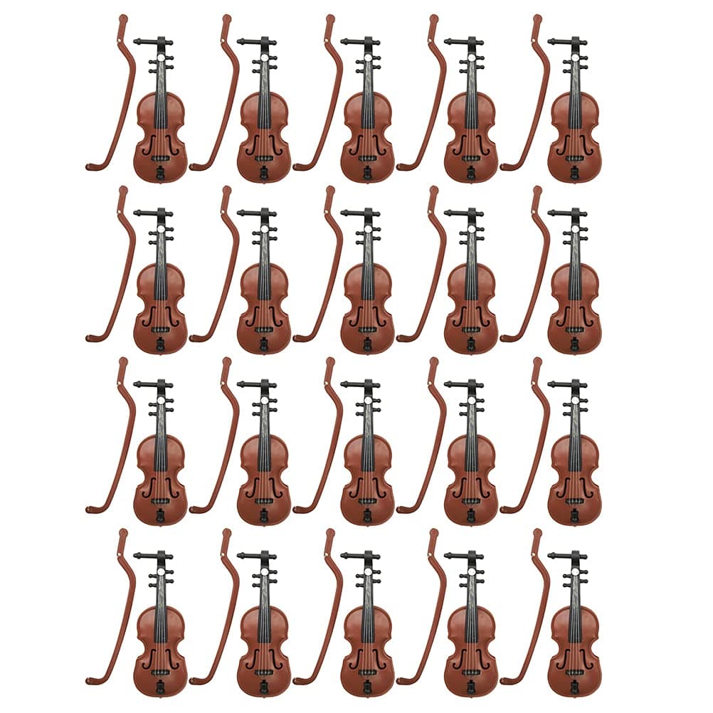 Miniature Violin Model Set for Dollhouse Decoration