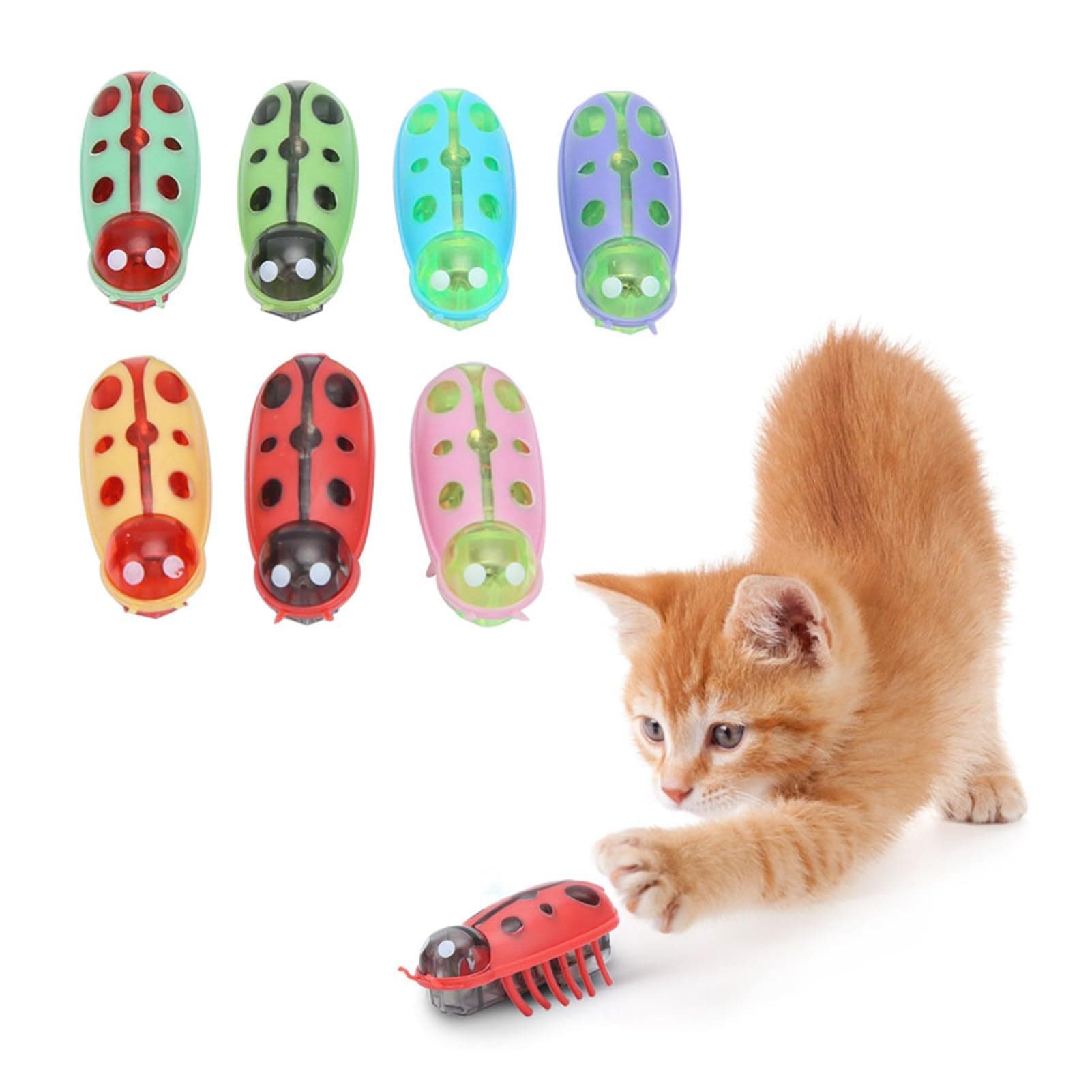 Zerodis 7-Piece Interactive Electric Cat Toy Set for Training and Chewing