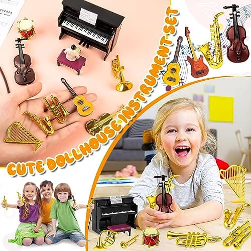 Miniature Musical Instruments for Dollhouses