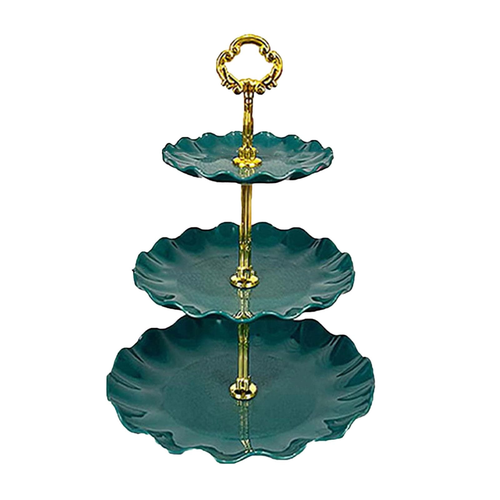 Dark Green 3-Tier Dessert Cake Stand for Tea Party, Wedding, and Birthday