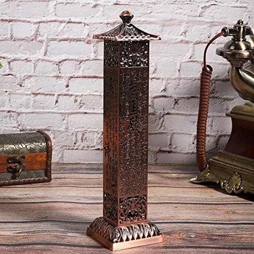 Portable Copper Incense Tower with Catcher for Home Decor
