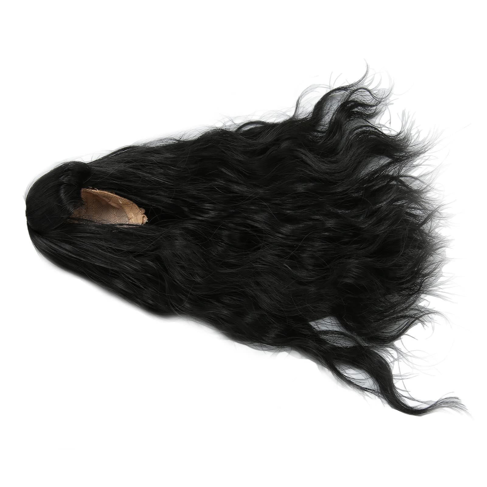 Breathable Mesh Curly Wig with Bangs for 1/6 Joint Doll (Black)