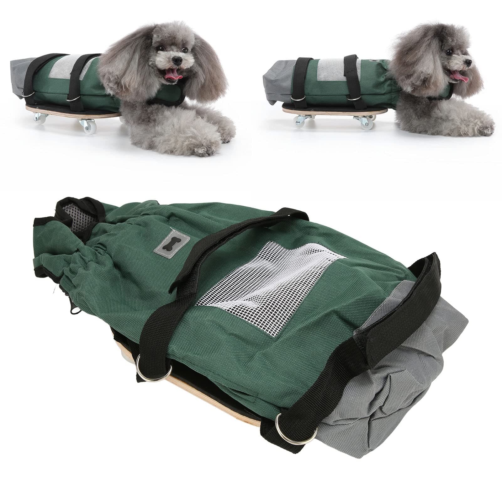 Dog Walking Scooter with Breathable Pet Drag Bag for Senior Dogs (6.5‑9kg/14.3‑19.8lb)