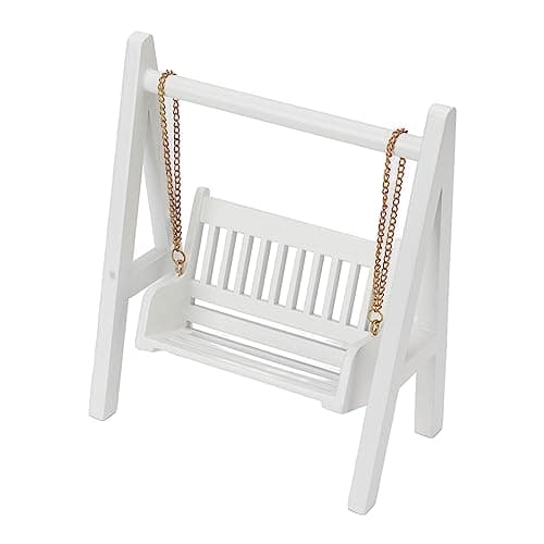Exquisite Birch Wood Porch Swing for 1:12 Dollhouse Garden