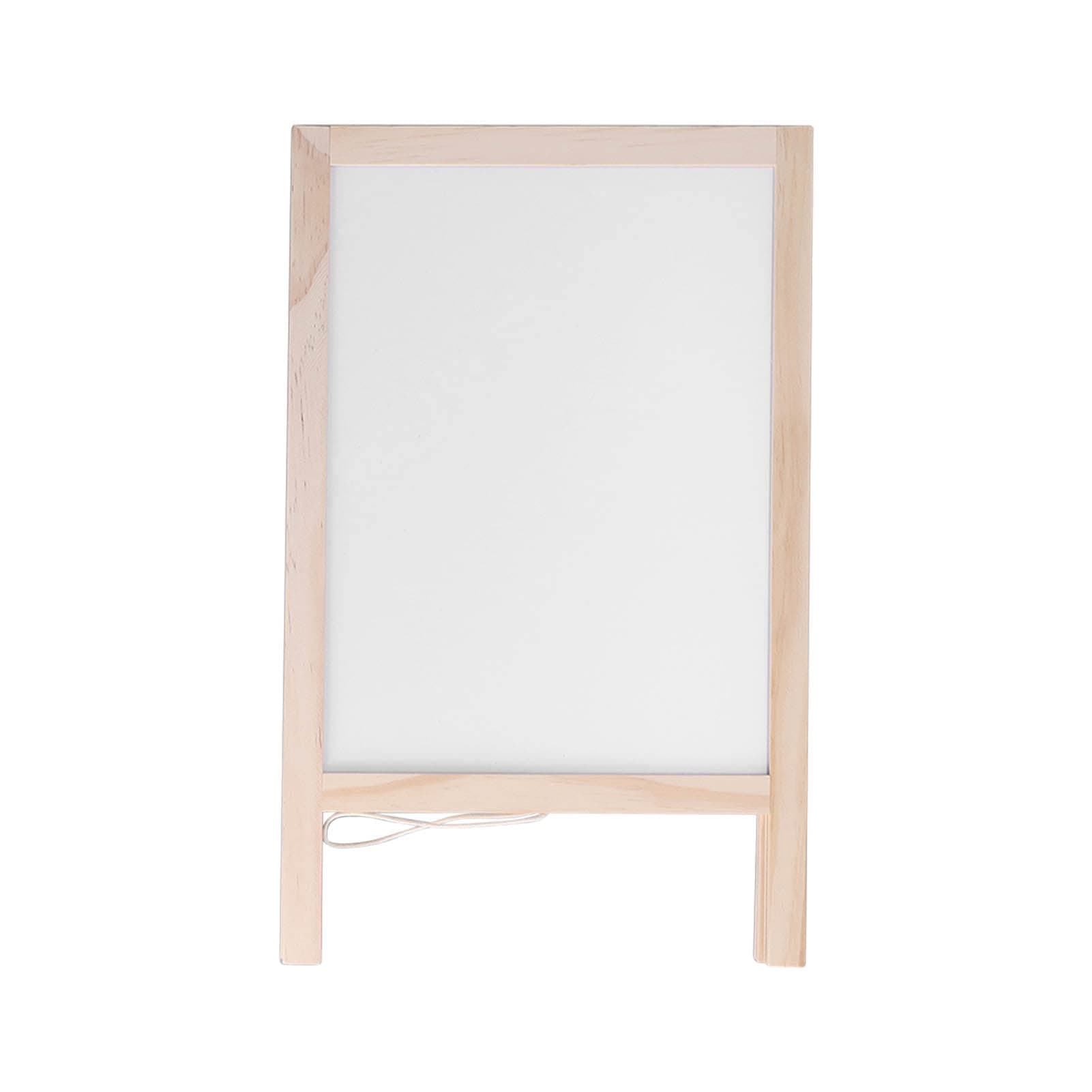 Kids' Poplar Wooden Double-Sided Easel with Accessories - 25x40cm Foldable Blackboard Display Board
