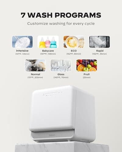 Silonn Portable Mini Dishwasher with 5L Tank for Apartments/RVs