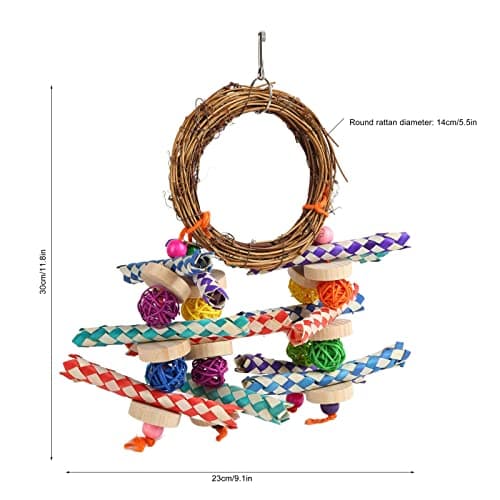 Zerodis Rattan Bamboo Bird Chew Toy for Parrots and Finches