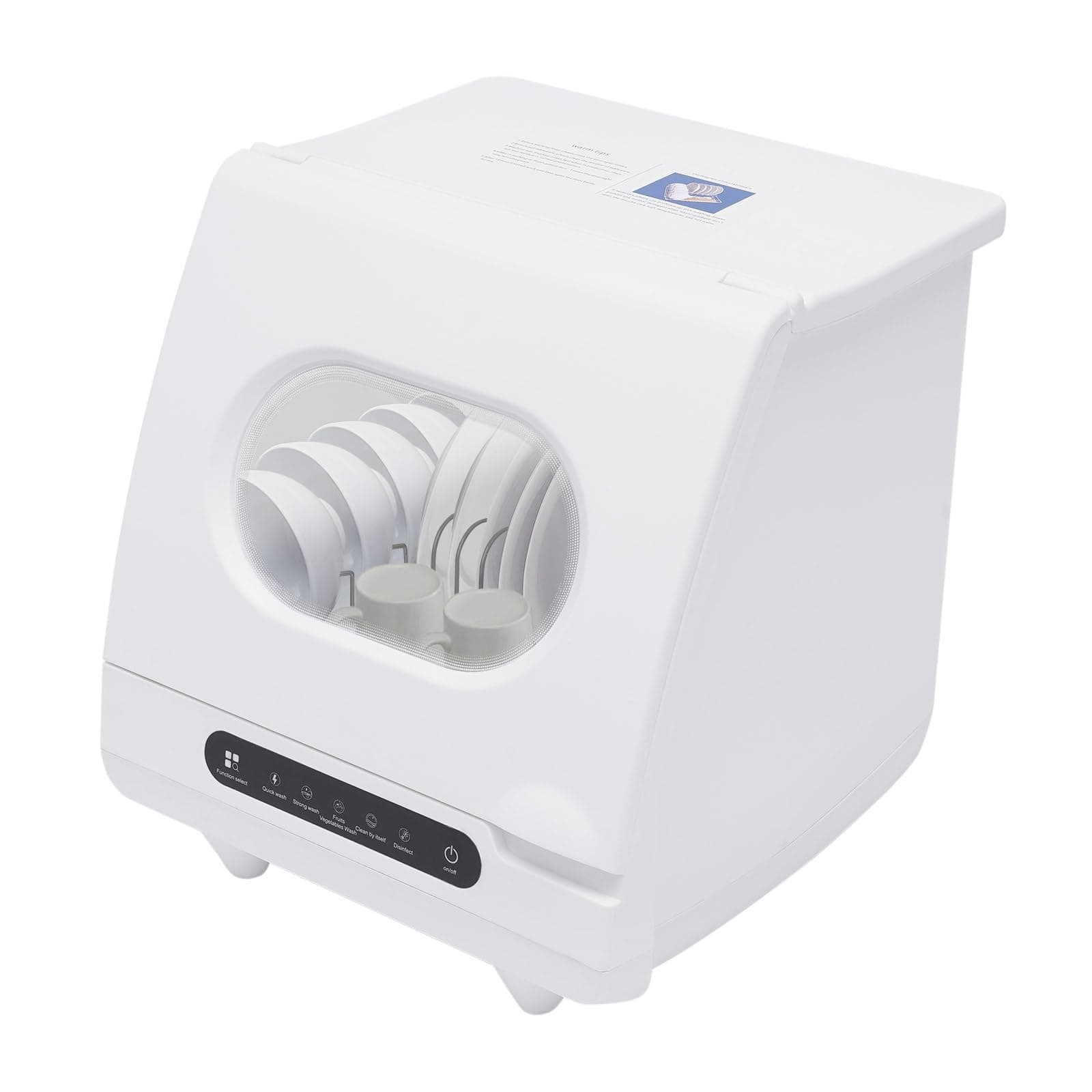 Portable tabletop dishwasher 1200W 3-5 wash programs for small apartments