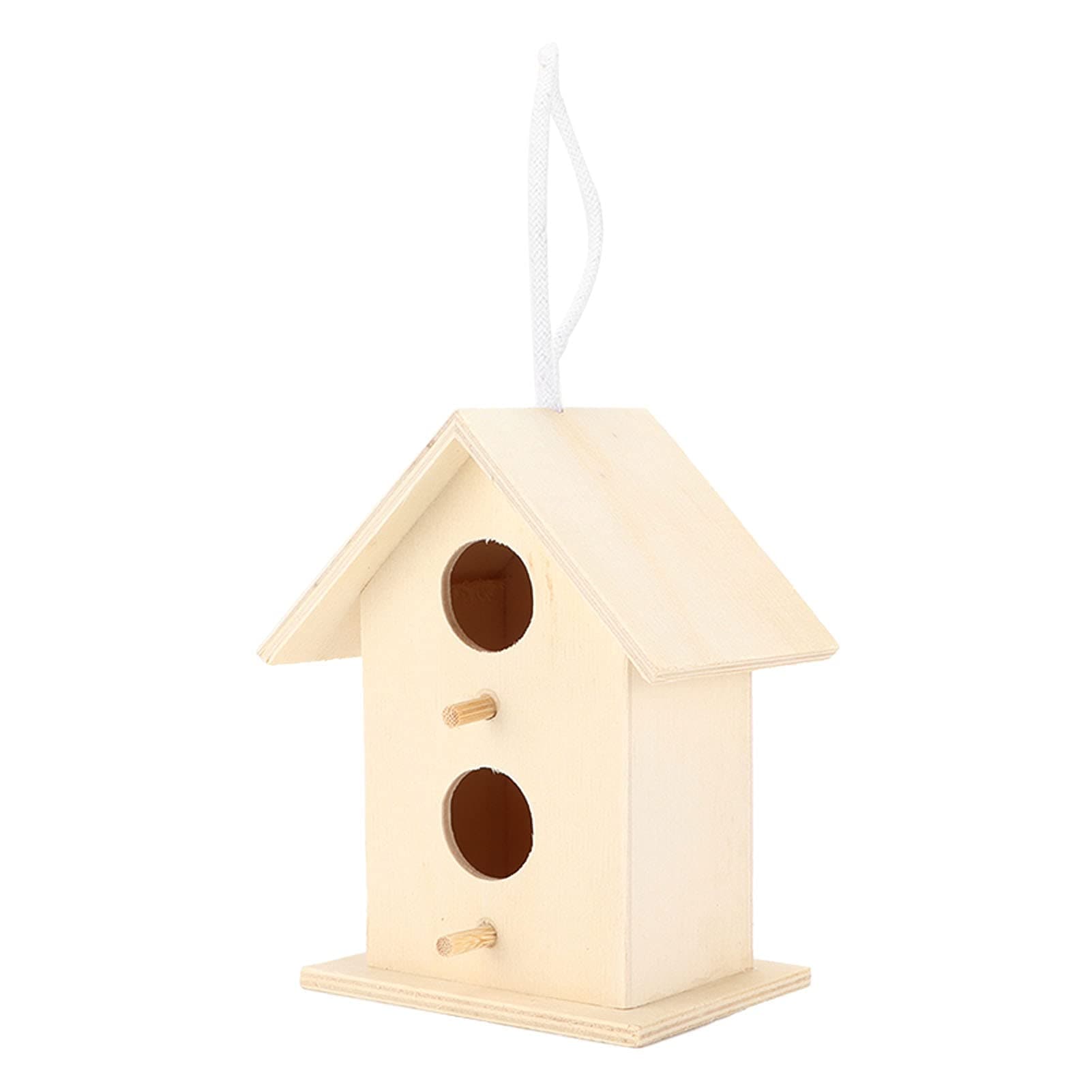 Wooden Bird House Kit: DIY Double Layer Two-Hole Nests Box
