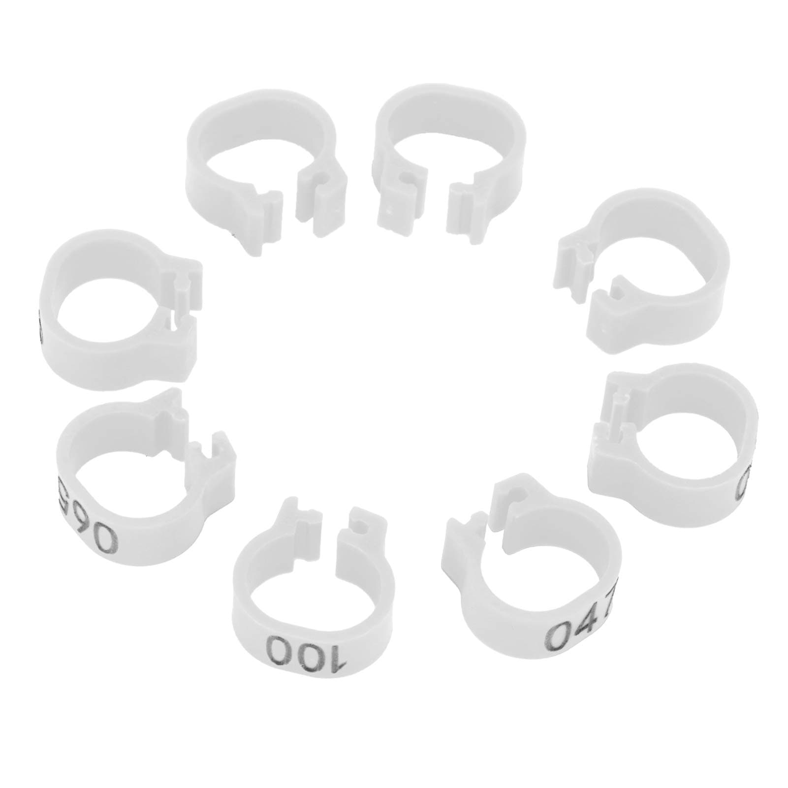 Zerodis 100 Reusable Pigeon Clip Feet Identifiers (White)