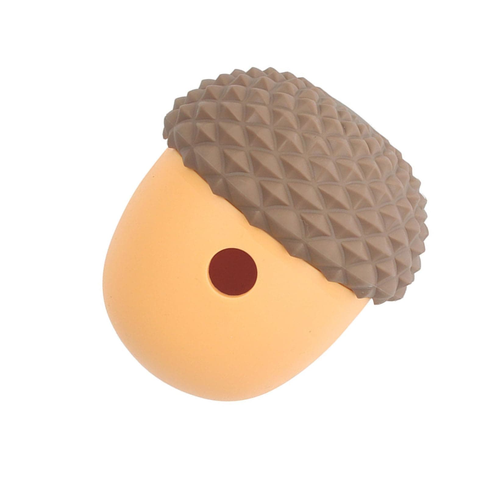 Cute Gray Acorn Silicone Dog Puzzle Feeder Toy, Slow Dispensing Ball