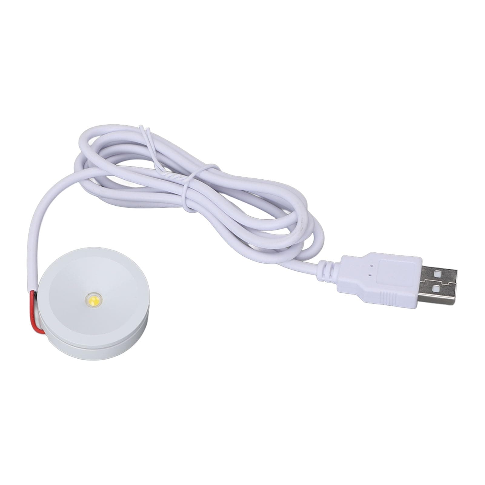 Zerodis 2 Sets 5V 1W USB Eye Caring Round LED Spot Lights White White Light Jewelry Cabinet Display
