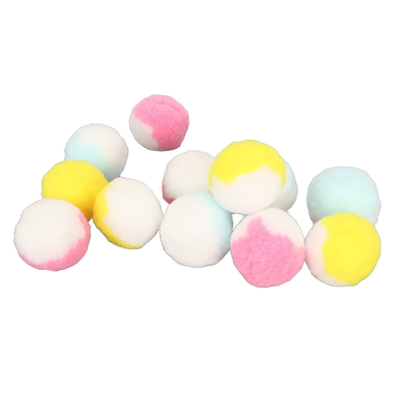 Zerodis Interactive Plush Cat Balls for Kitten Training - 12 Quiet 4.5cm Balls in Fun Colors