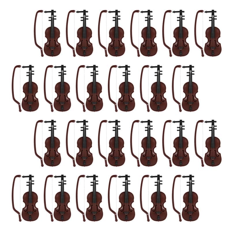 Jojofuny 112-Piece Miniature Violin Dollhouse Collection with Pouch