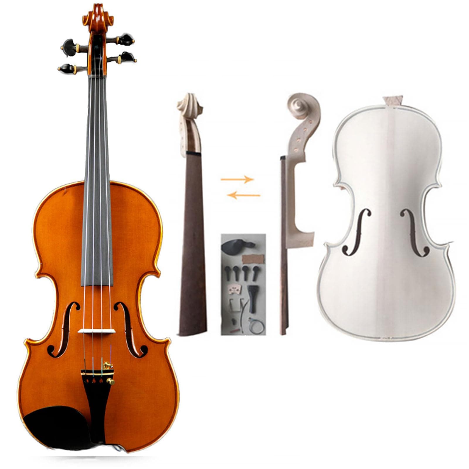 Natural Acoustic 4/4 Violin for Beginners Full Sized Musical Instruments