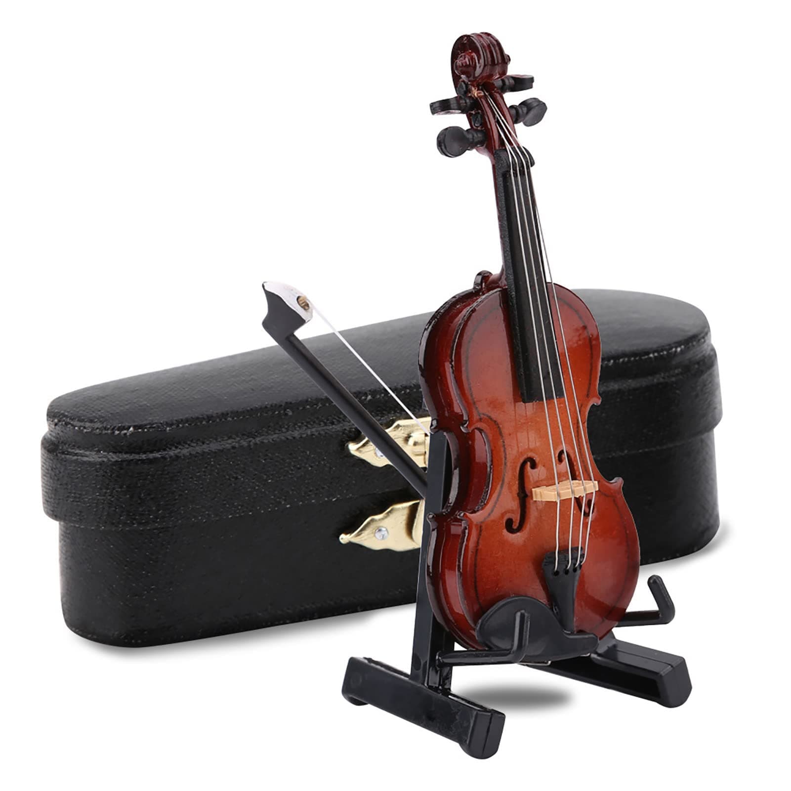 Mini Wooden Violin Model for Dollhouse Accessories Home Decor