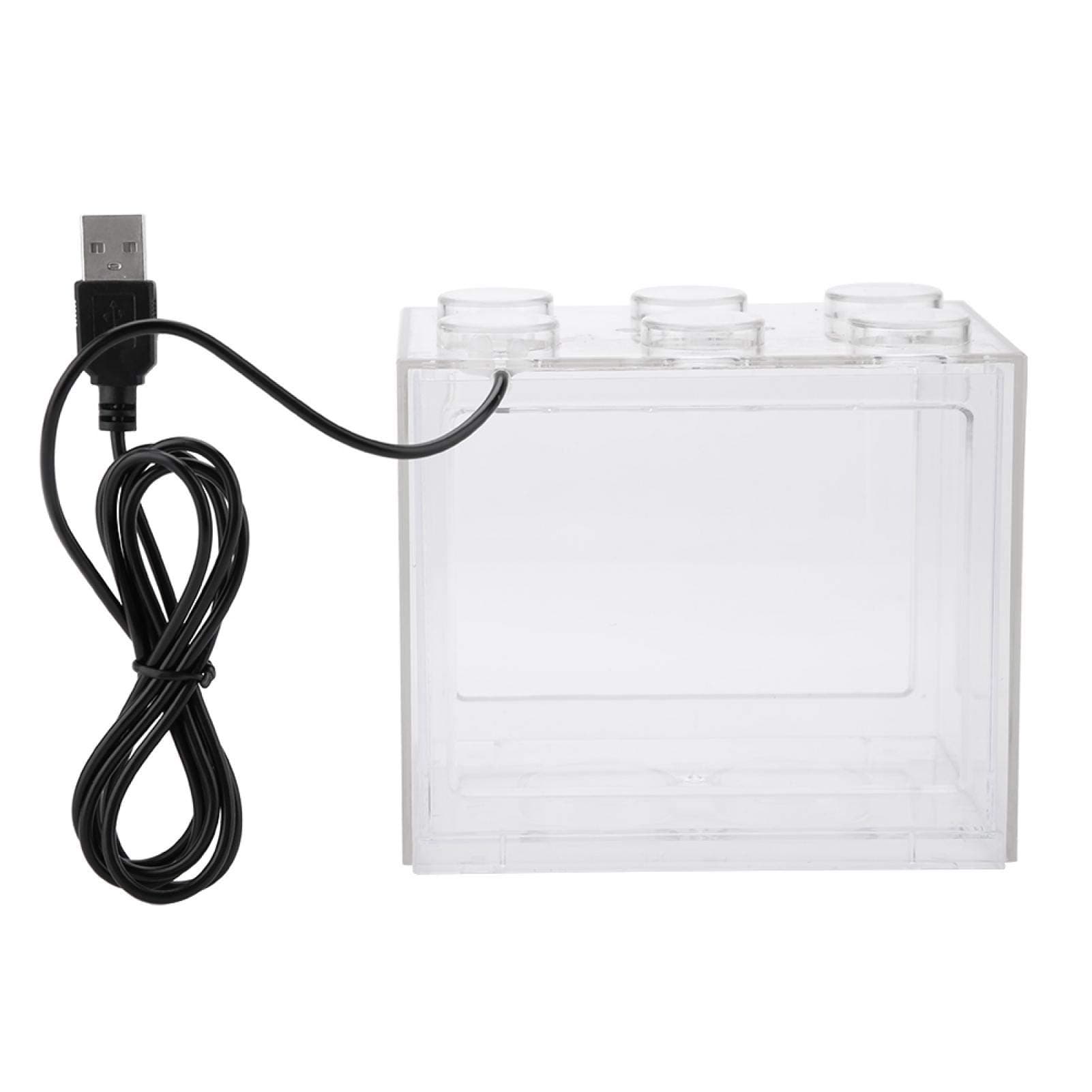 Zerodis Mini Aquarium Bowl with USB LED Light for Goldfish Décor