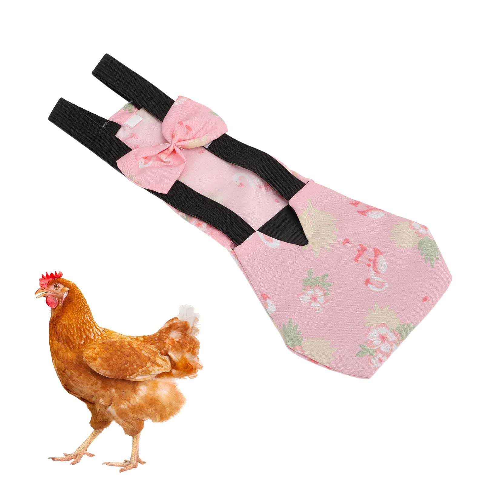 Flamingo Pattern Chicken Diapers for Pet Poultry (M)