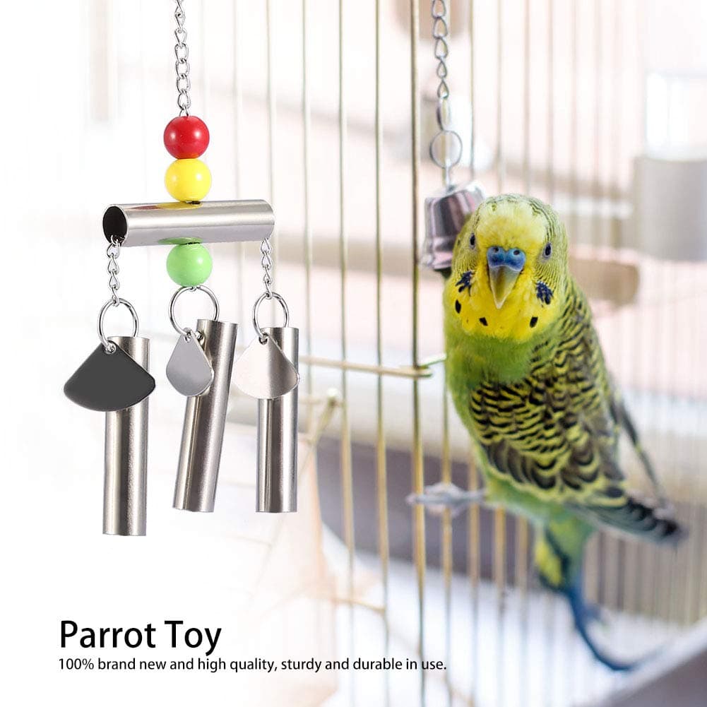 Sturdy Stainless Steel Bell Toy for Cage Decor and Bird Standing