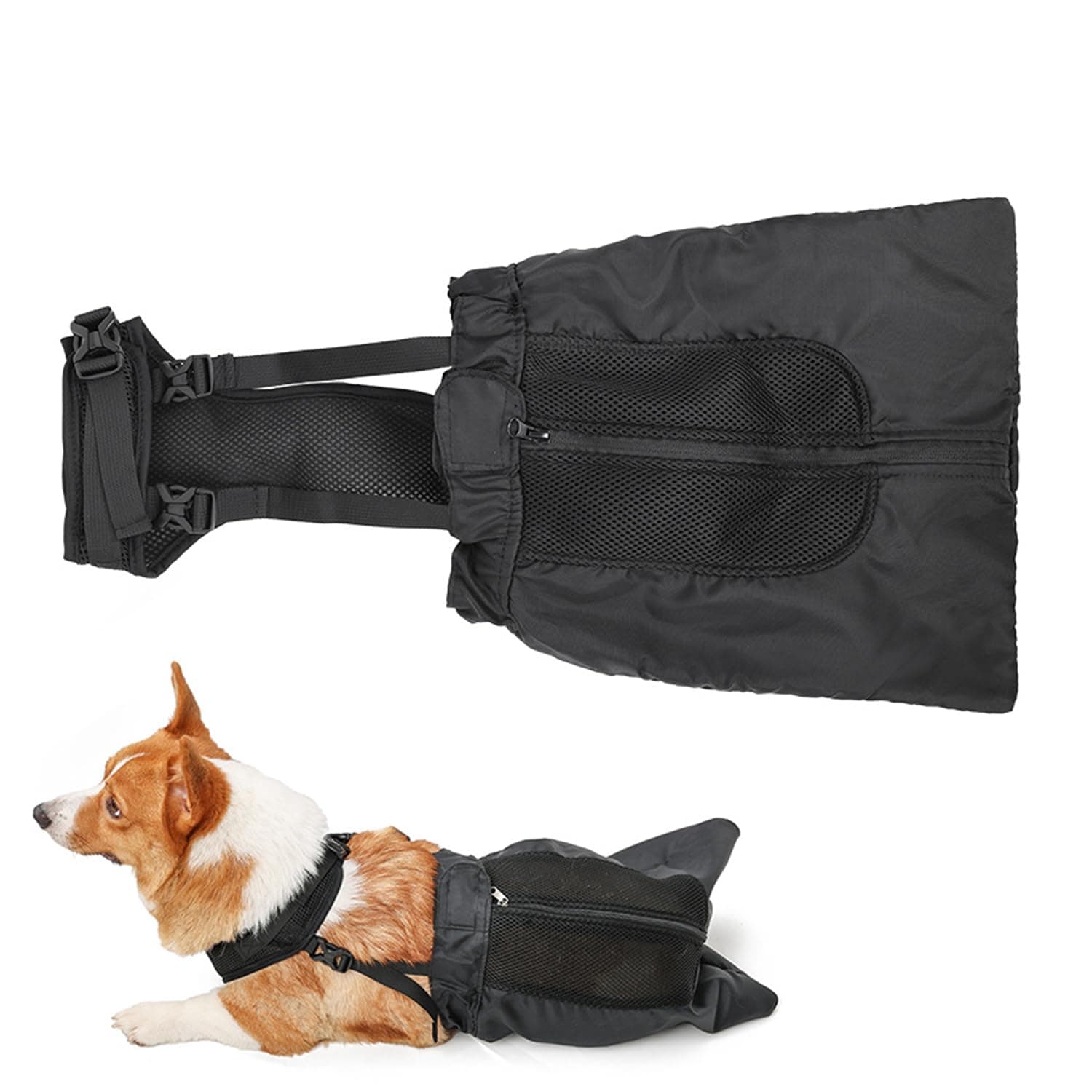 Disabled Pets Drag Bag for Back Legs | Black (X-Small)