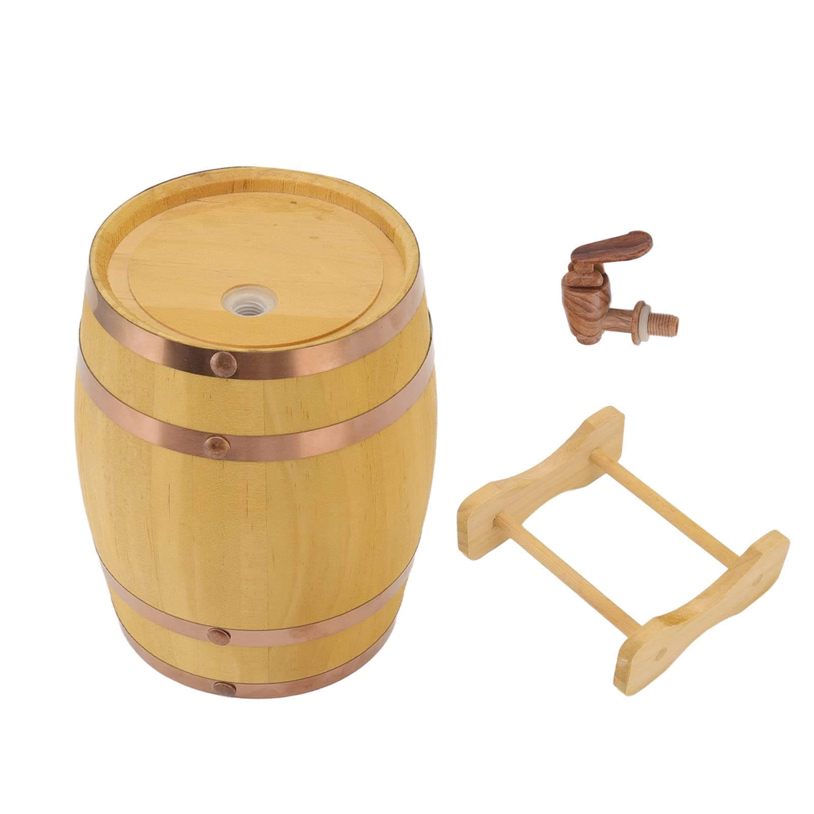 Vintage White Oak Wine Barrel Dispenser for Storing Liquor