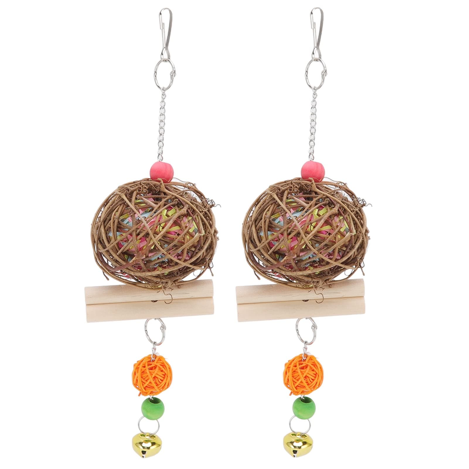 Entertaining Colored Silk Chewing Toy for Cockatiels, Conures, and African Grey Birds