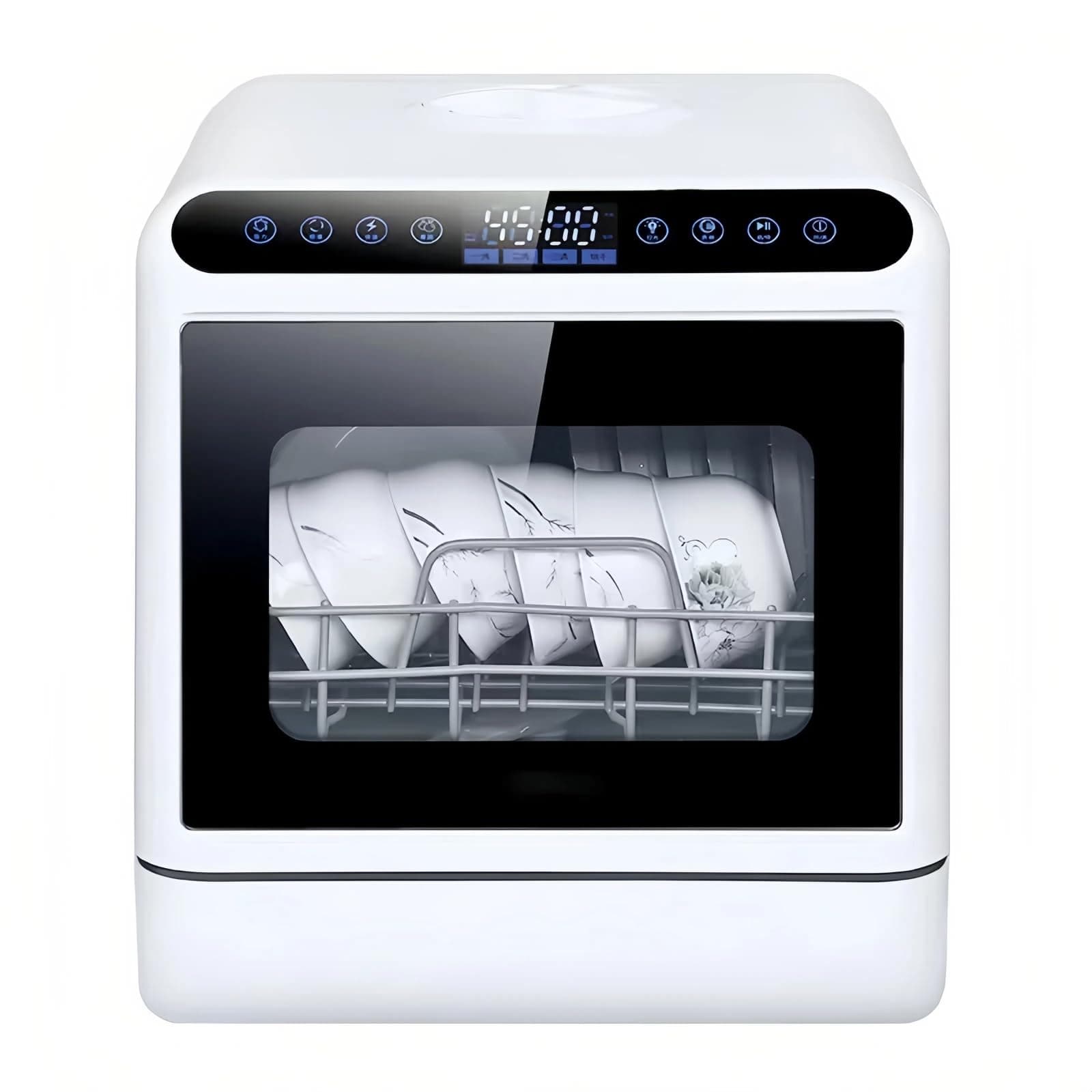 Portable Fully Automatic Tabletop Dishwasher with 4 Washing Modes and Drying Function