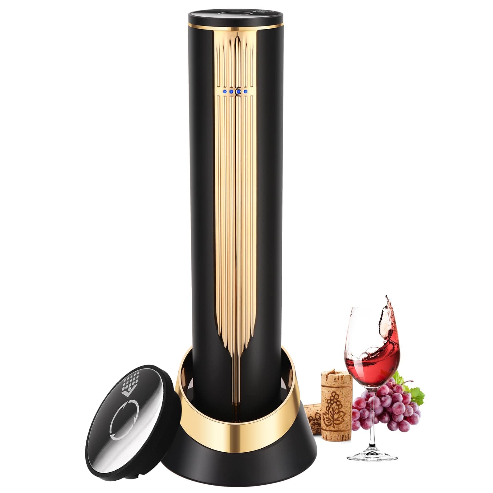 Luxury Electric Wine Opener with Charging Base & Foil Cutter - Elegant Corkscrew Gift