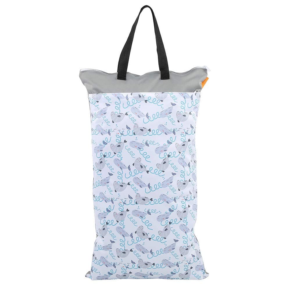 Zerodis Wet Dry Cloth Diaper Bags with Double zippers & Pockets, Hanging Wet Pail Ideal for Beach & Gym