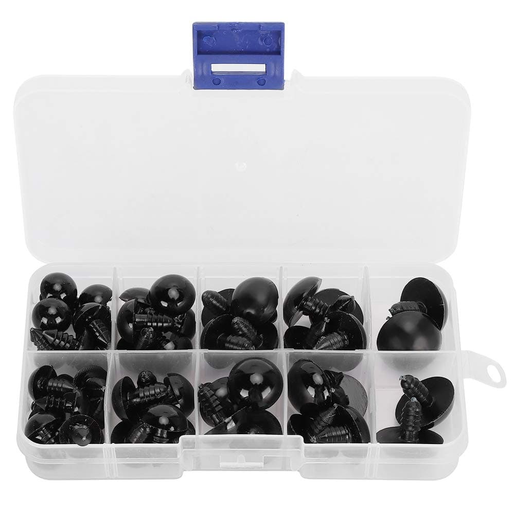 52PCs Handmade Black Bear Eyes, Soft Toy Parts, Educational Plush Crafts