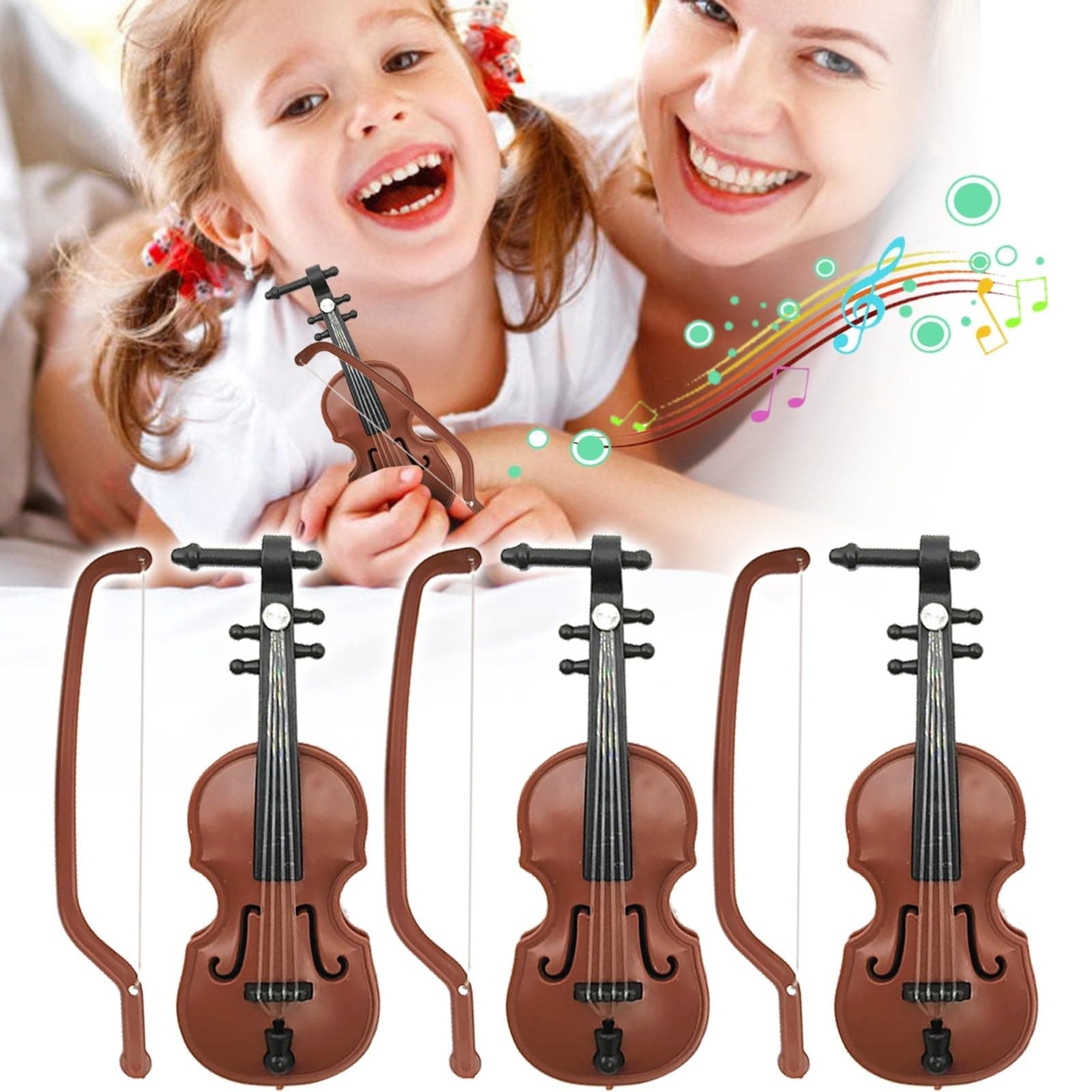 Miniature Violin Toys for Dollhouse and Scenes(3PCS)