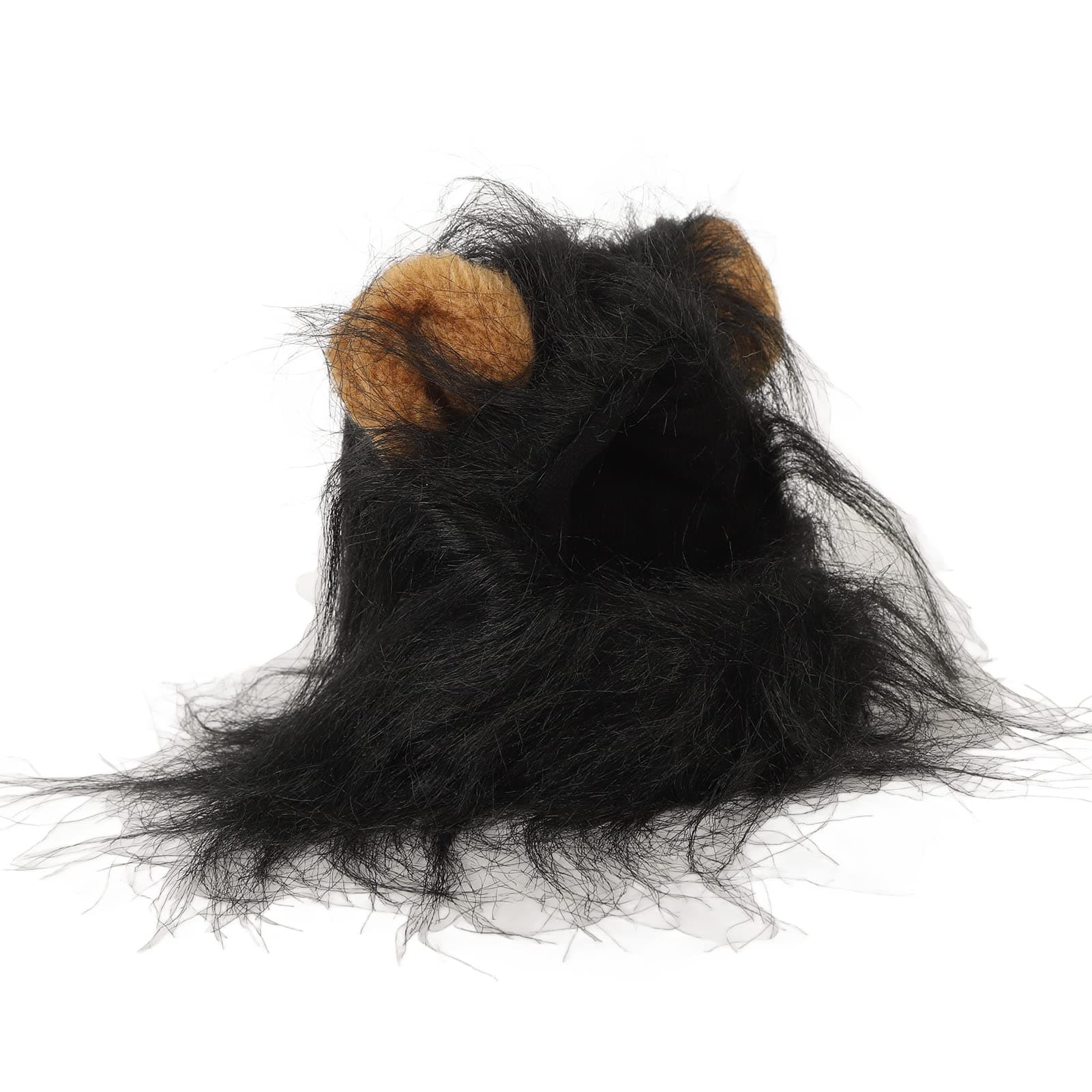 Black Hooded Fluffy Ears Pet Toy for Cosplay Cat Mane Wig