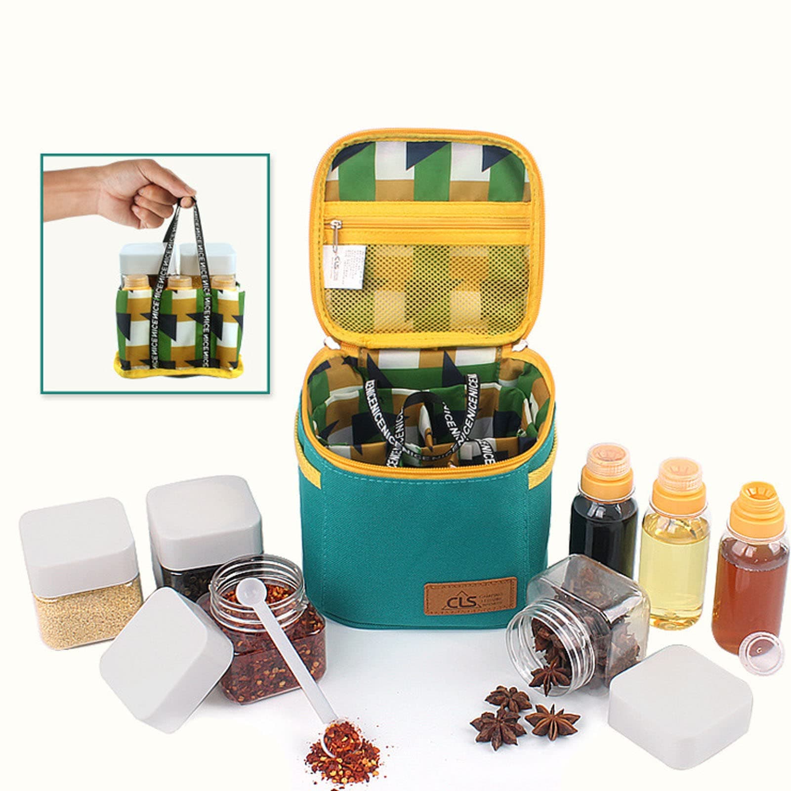 Zerodis Travel Kit: 7 Portable Seasoning Boxes for Camping & BBQ